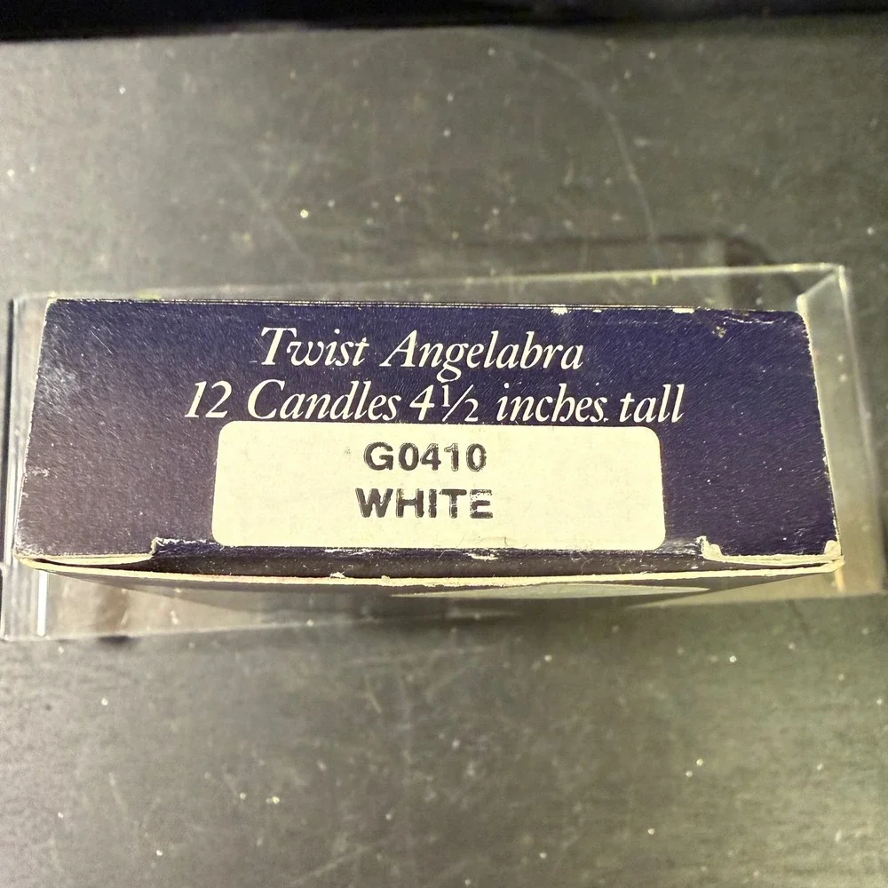 Colonial Candle of Cape Cod Twist Angelabra 12 White Candles 4.5 Inch G0410